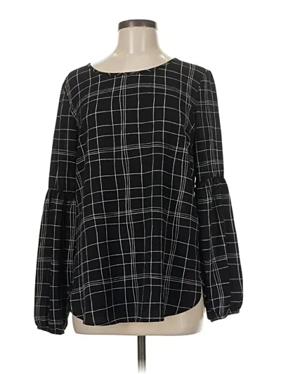 Pre-owned Apt. 9 Long Sleeve Blouse In Black