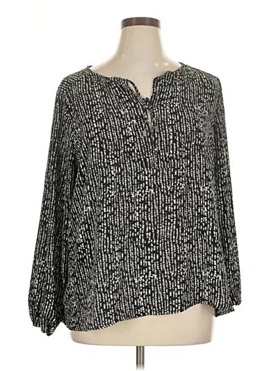 Pre-owned Apt. 9 Long Sleeve Blouse In Black