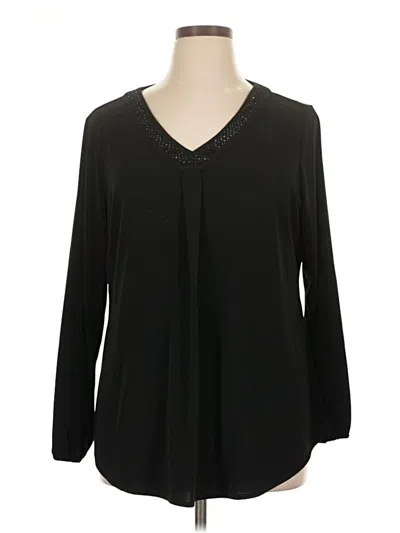 Pre-owned Apt. 9 Long Sleeve Blouse In Black