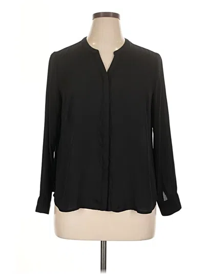 Pre-owned Apt. 9 Long Sleeve Blouse In Black