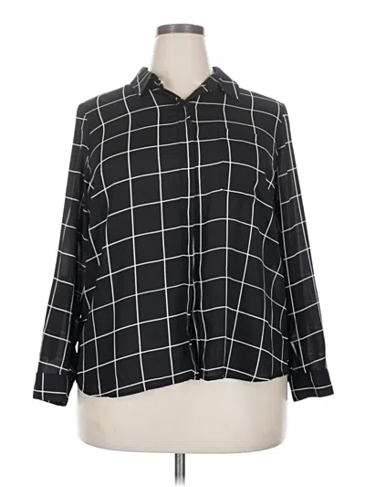 Pre-owned Apt. 9 Long Sleeve Blouse In Black