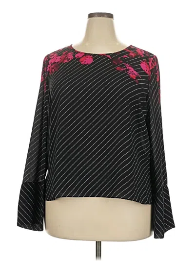 Pre-owned Apt. 9 Long Sleeve Blouse In Black