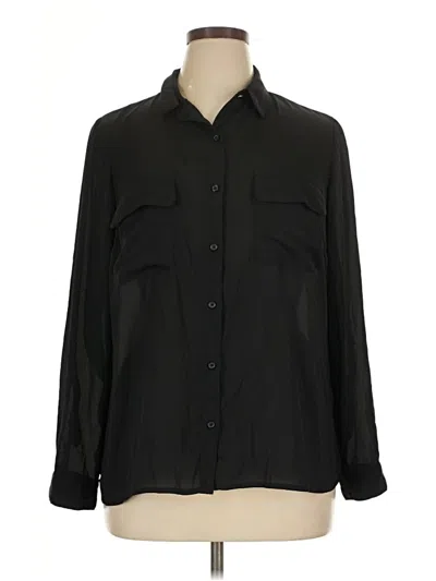 Pre-owned Apt. 9 Long Sleeve Blouse In Black