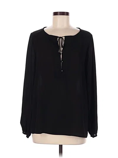 Pre-owned Apt. 9 Long Sleeve Blouse In Black