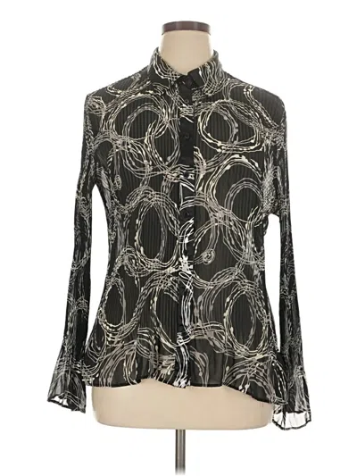 Pre-owned Apt. 9 Long Sleeve Blouse In Black