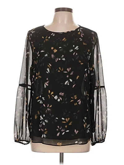 Pre-owned Apt. 9 Long Sleeve Blouse In Black