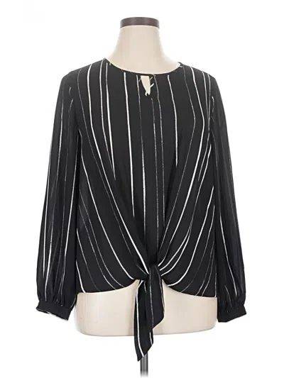 Pre-owned Apt. 9 Long Sleeve Blouse In Black