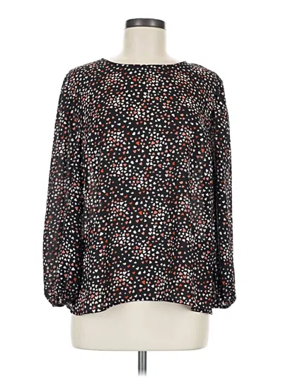 Pre-owned Apt. 9 Long Sleeve Blouse In Black