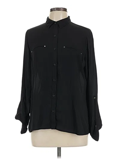 Pre-owned Apt. 9 Long Sleeve Blouse In Black