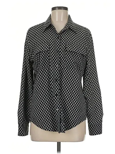 Pre-owned Apt. 9 Long Sleeve Blouse In Black