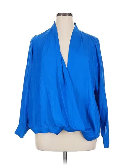 Pre-owned Apt. 9 Long Sleeve Blouse In Blue