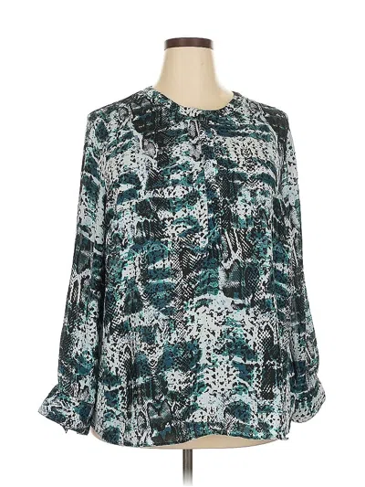 Pre-owned Apt. 9 Long Sleeve Blouse In Blue