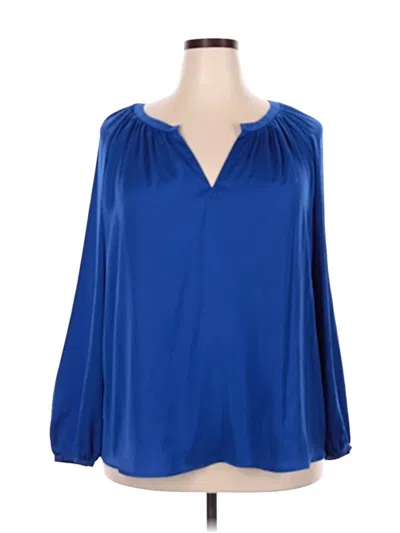Pre-owned Apt. 9 Long Sleeve Blouse In Blue