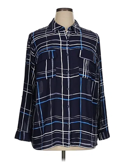 Pre-owned Apt. 9 Long Sleeve Blouse In Blue