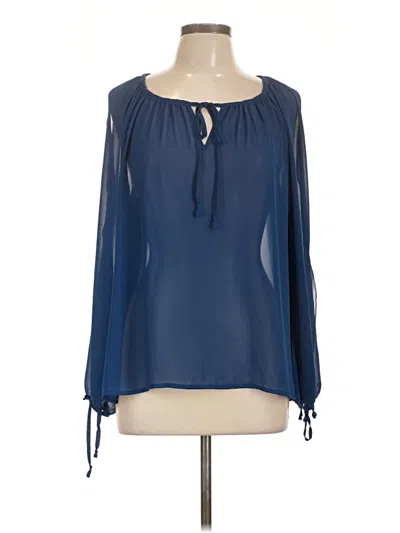 Pre-owned Apt. 9 Long Sleeve Blouse In Blue