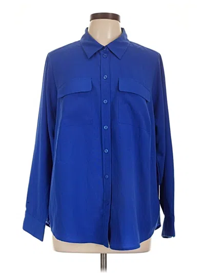 Pre-owned Apt. 9 Long Sleeve Blouse In Blue
