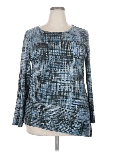 Pre-owned Apt. 9 Long Sleeve Blouse In Blue