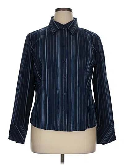 Pre-owned Apt. 9 Long Sleeve Blouse In Blue