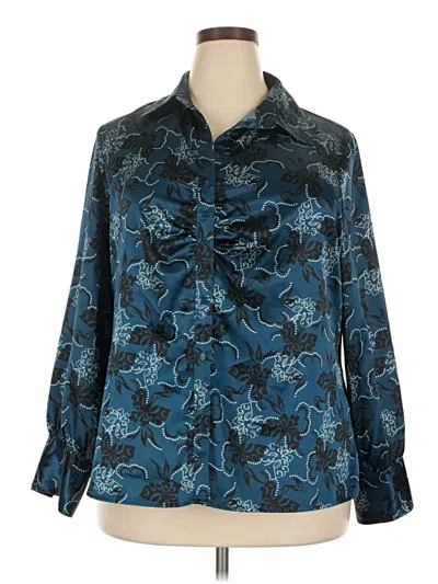 Pre-owned Apt. 9 Long Sleeve Blouse In Blue