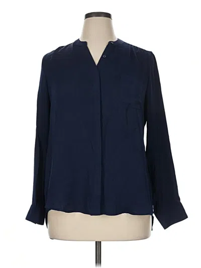 Pre-owned Apt. 9 Long Sleeve Blouse In Blue