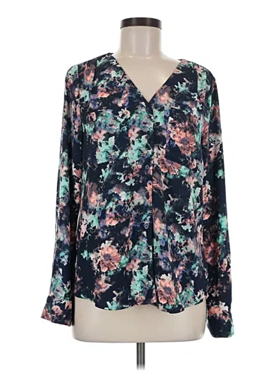 Pre-owned Apt. 9 Long Sleeve Blouse In Blue