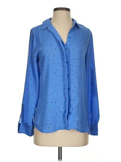 Pre-owned Apt. 9 Long Sleeve Blouse In Blue