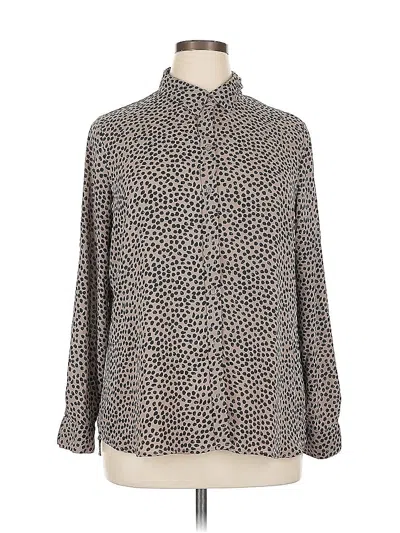 Pre-owned Apt. 9 Long Sleeve Blouse In Brown