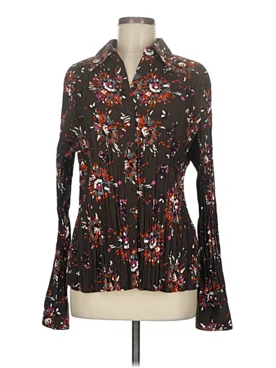 Pre-owned Apt. 9 Long Sleeve Blouse In Brown