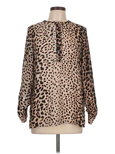 Pre-owned Apt. 9 Long Sleeve Blouse In Brown