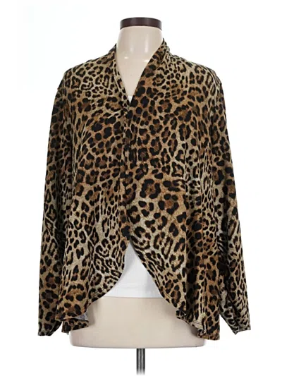 Pre-owned Apt. 9 Long Sleeve Blouse In Brown