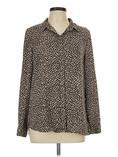 Pre-owned Apt. 9 Long Sleeve Blouse In Brown