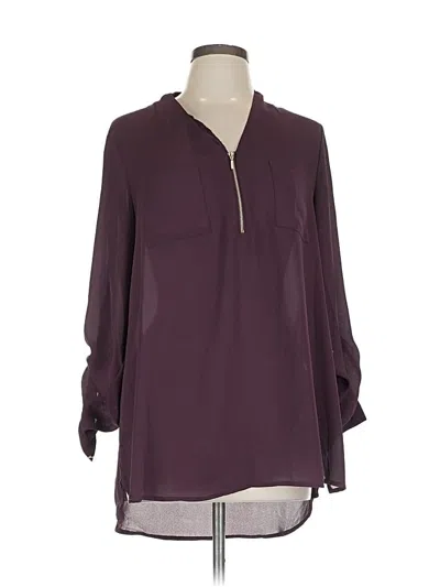 Pre-owned Apt. 9 Long Sleeve Blouse In Burgundy