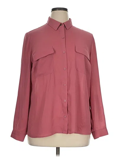 Pre-owned Apt. 9 Long Sleeve Blouse In Burgundy