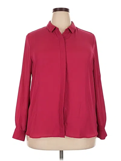 Pre-owned Apt. 9 Long Sleeve Blouse In Burgundy