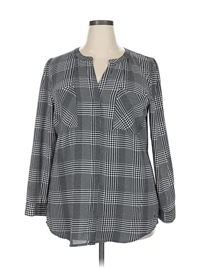 Pre-owned Apt. 9 Long Sleeve Blouse In Gray
