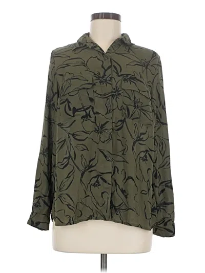 Pre-owned Apt. 9 Long Sleeve Blouse In Green