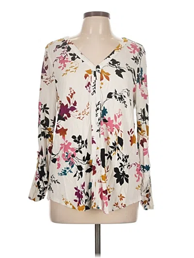 Pre-owned Apt. 9 Long Sleeve Blouse In Ivory