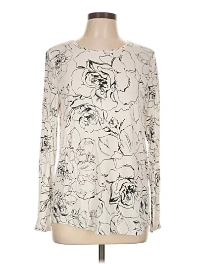 Pre-owned Apt. 9 Long Sleeve Blouse In Ivory