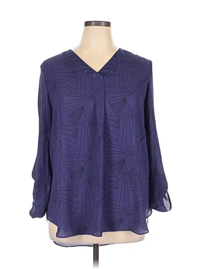 Pre-owned Apt. 9 Long Sleeve Blouse In Purple