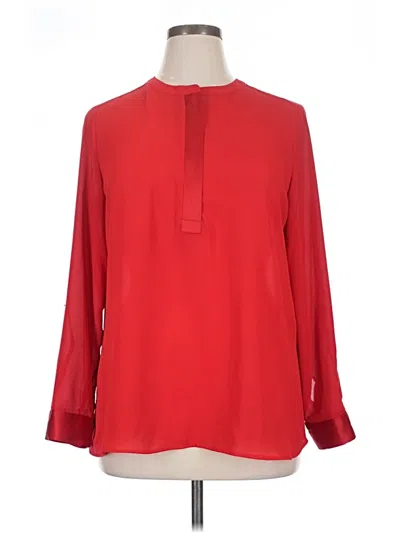 Pre-owned Apt. 9 Long Sleeve Blouse In Red