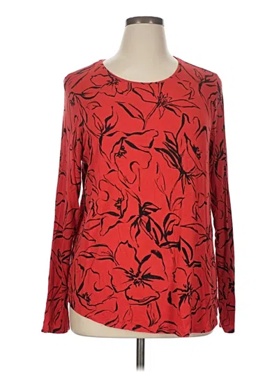 Pre-owned Apt. 9 Long Sleeve Blouse In Red