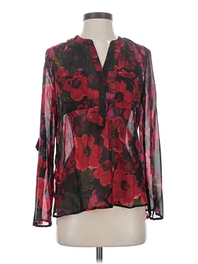 Pre-owned Apt. 9 Long Sleeve Blouse In Red