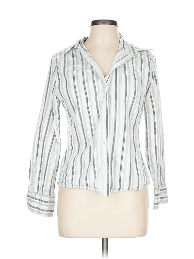 Pre-owned Apt. 9 Long Sleeve Blouse In Silver