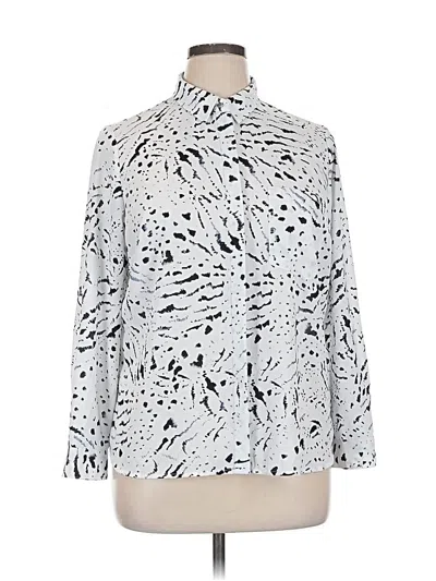 Pre-owned Apt. 9 Long Sleeve Blouse In Silver