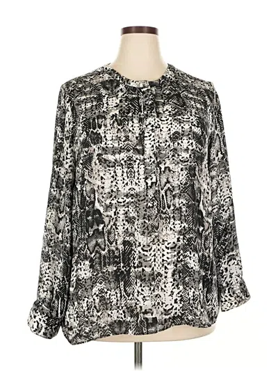 Pre-owned Apt. 9 Long Sleeve Blouse In Silver