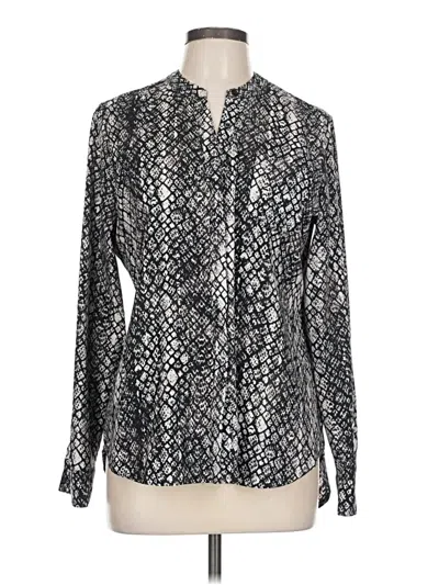 Pre-owned Apt. 9 Long Sleeve Blouse In Silver