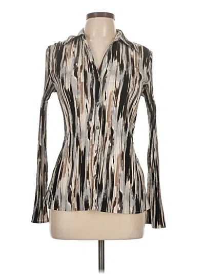 Pre-owned Apt. 9 Long Sleeve Blouse In Silver