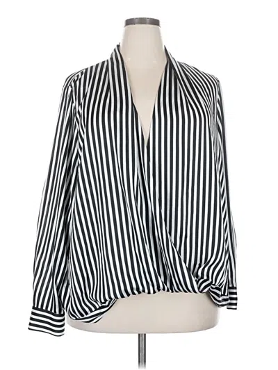 Pre-owned Apt. 9 Long Sleeve Blouse In Silver