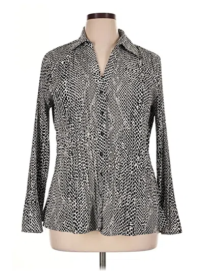 Pre-owned Apt. 9 Long Sleeve Blouse In Silver