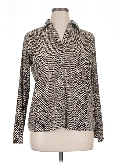 Pre-owned Apt. 9 Long Sleeve Blouse In Silver